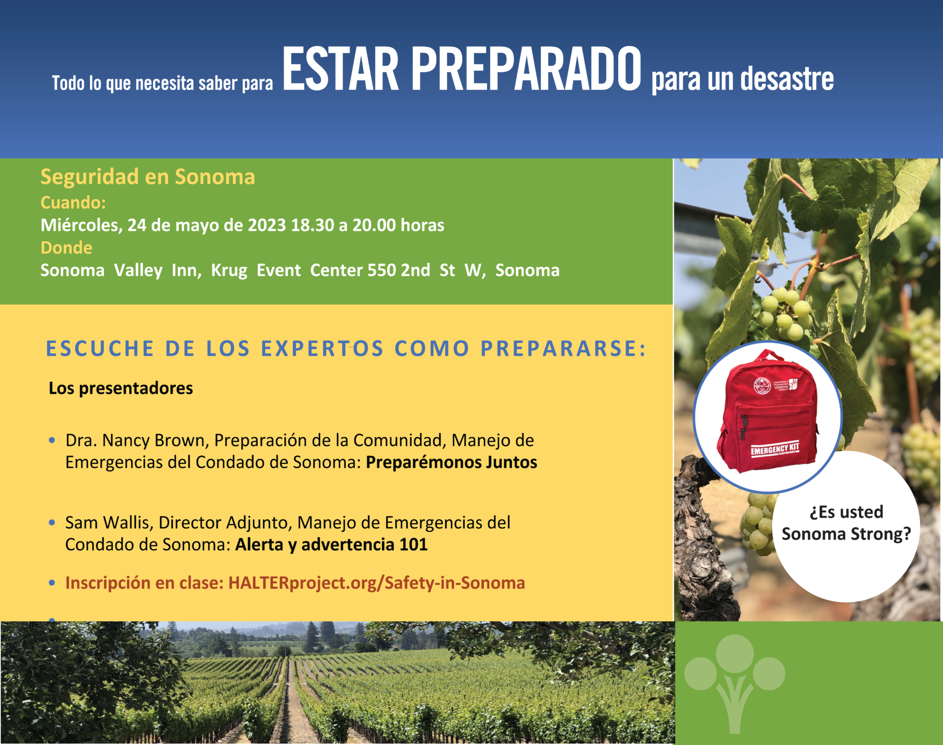 Safety in Sonoma/Seguridad en Sonoma Sonoma County Emergency and Preparedness Information