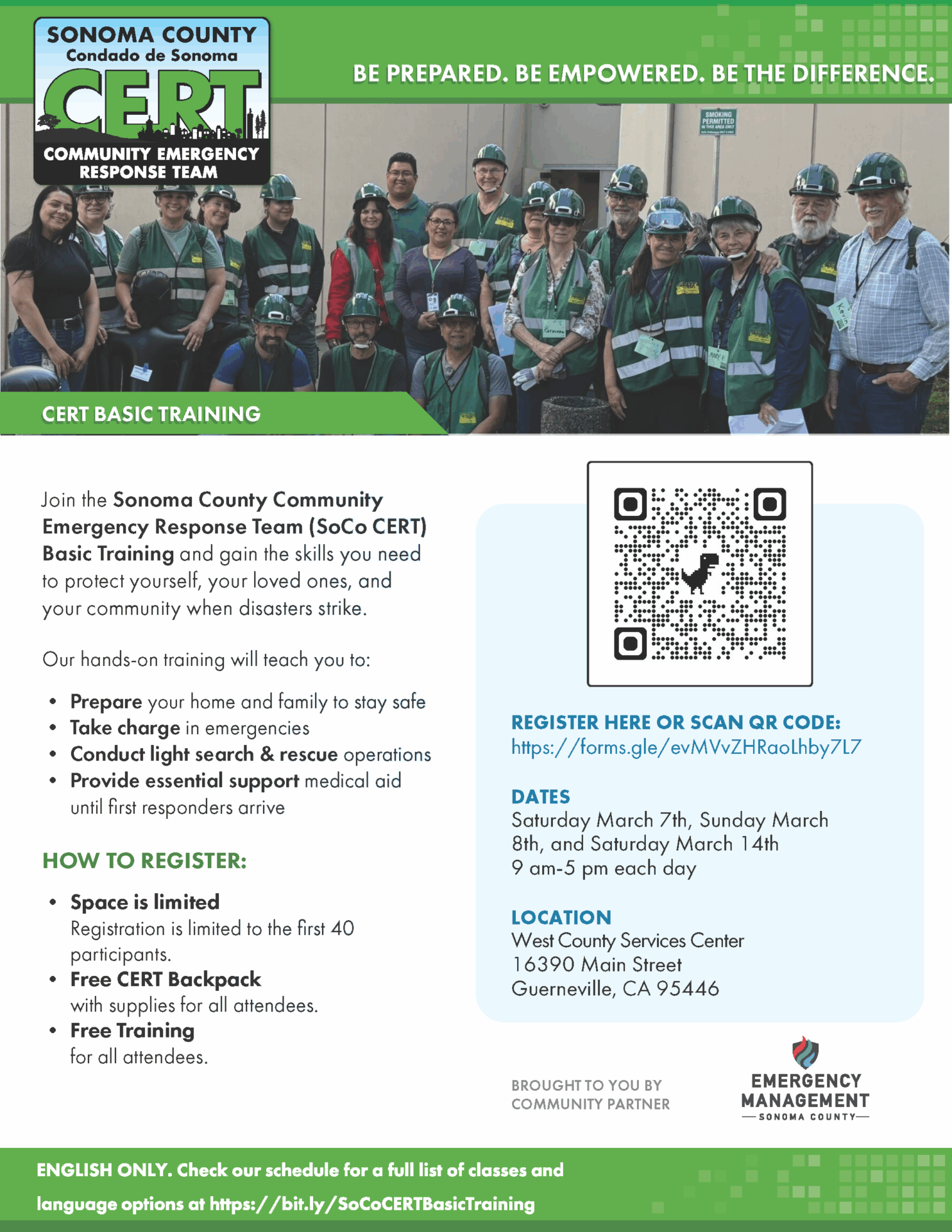 SoCo Basic CERT Training March 2026 - Sonoma County Emergency and ...